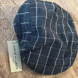 Janie and Jack Navy Checkered Hat